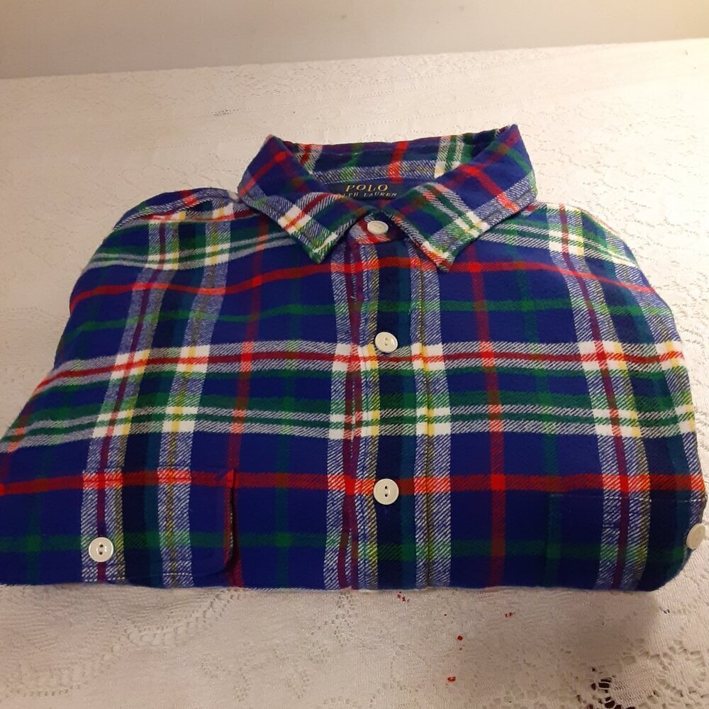 Polo Ralph Lauren (2xlt)Men's  Long Sleeve Red/White/Green Flannel Shirt